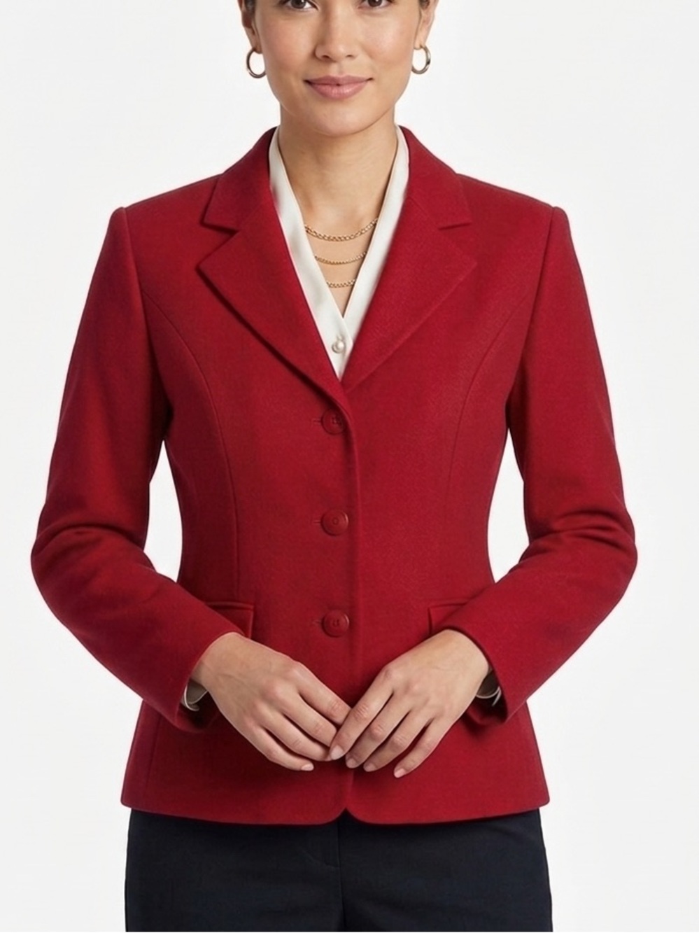 Vintage Pendleton Wool Blazer Womens 8P Red USA Made Work Career